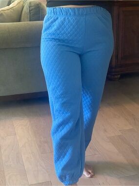 Princess Polly Quilted Sky Blue Joggers